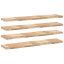  Flytende hyller 4 stk 120x30x4 cm ubehandlet heltre akasie