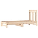 vidaXL Uttrekkbar dagseng 2x(90x200) cm heltre furu
