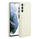 INCOVER Samsung Galaxy S21 Fleksibelt Plast Deksel m. Kortholder - Hvit
