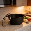 Braiseringsgryte med glasslokk – non stick støpt aluminium