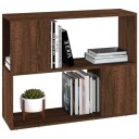vidaXL Bokhylle/romdeler brun eik 80x24x63 cm