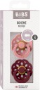BIBS Boheme Smokk 2-Pack Lateks Str 1 Rund Dusty Pink/Elderberry