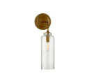 Visual Comfort Katie Small Cylinder Sconce Antique Brass/Seeded Glass
