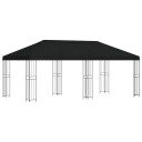 vidaXL Hage Gazebo 6 x 3 m Svart Polyester og stål 190 gsm