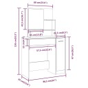 vidaXL Sminkebord med speil brun eik 86,5x35x136 cm