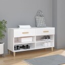 vidaXL Skoskap h?yglans hvit 102x35x55 cm konstruert tre