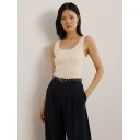 Lauren Ralph Lauren Cable Knit Sleeveless Sweater   Cream   L