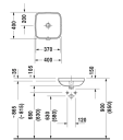 Duravit Durastyle Servant f/underliming 370x370 mm. m/overløp, Wondergliss