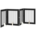 Vidaxl Foldbar Hundegitter Med Stativer 4 Stk. Svart Eik 321 cm