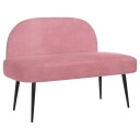 vidaXL Polstret benk med ryggstøtte Rosa 110 x 60 x 76 cm Fløyel