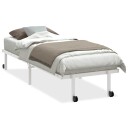  Sengeramme uten madrass sammenleggbar hvit 75x190 cm stål