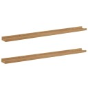  Vegghylle med hylle 2 pcs Brun 100 x 9 x 3 cm Konstruert tre