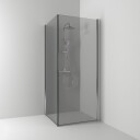 Svedbergs Skoga Dusjhjørne Rett 80x80 cm, Blyantsort/Klarglass