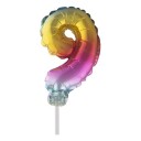 Tallballong Kakedekorasjon Regnbue   Tall 9