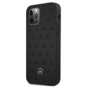 Mercedes Iphone 12 Pro Max Lær Deksel med Stjernemønster Svart