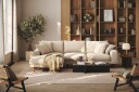 Copenhagen Premium 4 personers Venstrevendt L formet Dyb Divansofa i Chenille   Beige