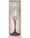 Happy 40 - Champagneglass med Rosa Stett i Gaveeske