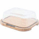 Pebbly Osteklokke 27 x 21,5 x 9,5cm glass/bambus