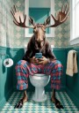Pajama Moose Bathroom Plakat / 21x30