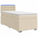 vidaXL Kontinentalseng med madrass Krem 80 x 200 cm Stoff