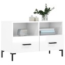 vidaXL TV-benk høyglans hvit 80x36x50 cm konstruert tre 8720845426439