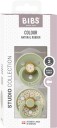 BIBS Studio Colour Smokk 2-Pack Lateks Str 2 Rund Jasmine/Sage Mix