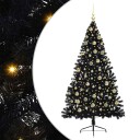  Kunstig Forhåndsopplyst Juletre med 300 LED Svart 180 cm PVC