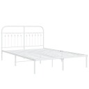  Sengeramme i metall med hodegavl hvit 135x190 cm 8721102645372