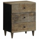  Nattbord lysegrå 50x33x60 cm heltre mango 8721158448941
