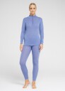 Dovre Women Langermet t skjorte 'Half Zip' 100% ull blå