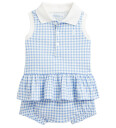 Ralph Lauren Baby Blue Baby Gingham W/ Nevis Shorts Sett 6 mdr