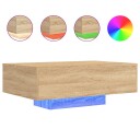  Salongbord med LED-lys sonoma eik 85x55x31 cm 8721012251953