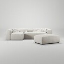 Decotique Grand 4 seter Sofa Divan Venstre Åpent Endestykke Med Fotskammel   Hjørnesofaer & Divansofaer Micro Chenille Moon White   328024 328020 328022 P