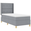  Box Spring Seng med Madrass & LED Lys Lys Grå 100x200 cm Stoff