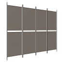 vidaXL Romdeler 4 paneler antrasitt 200x200 cm stoff