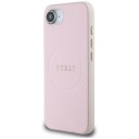 GUESS Grained Ring MagSafe iPhone 16e Case - Pink