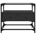  TV-benk med glasstopp svart 60x35x51 cm konstruert tre 846054