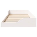  Gulvbedramme Hvit 90 x 220 cm Massiv furu tre