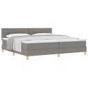  Box Spring Seng med Madrass Taupe 200x200 cm Stoff