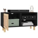 vidaXL TV-benk svart 80x30x40 cm heltre furu og naturrotting