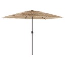  Hageparasoll med LED med stålstang brun 300x200x250 cm 4005118