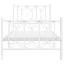  Sengeramme i metall med hode- og fotgavl hvit 80x200 cm 8721102644498
