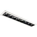 Sg Armaturen As Inspire R 300 innfelt downlight 8 lys 15W RA98 3000K dimbar - Svart/Hvit
