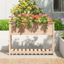 vidaXL Plantekasse med hylle 111,5x34,5x81 cm heltre furu