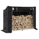 Vedstativ med regntrekk 151x60,5x110,5 cm galvanisert stål