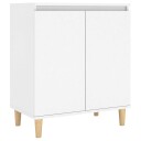 vidaXL Skjenk med ben i heltre hvit 60x35x70 cm sponplate