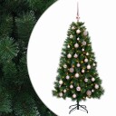 vidaXL Kunstig juletre med julekule 120 cm 150 LED-lys Varmhvit