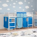  Kiddos Loft Senge Ramme med Gardiner Hvit og blå 90 x 190 cm