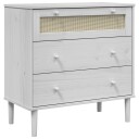  Kommode SENJA rotting-utseende hvit 80x40x80 cm heltre furu 8721012134393