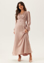 Bubbleroom Satin V neck Maxi Dress